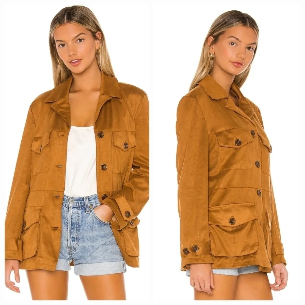 NEW Tularosa Zion Camel Faux Suede Shirt Jacket XS
